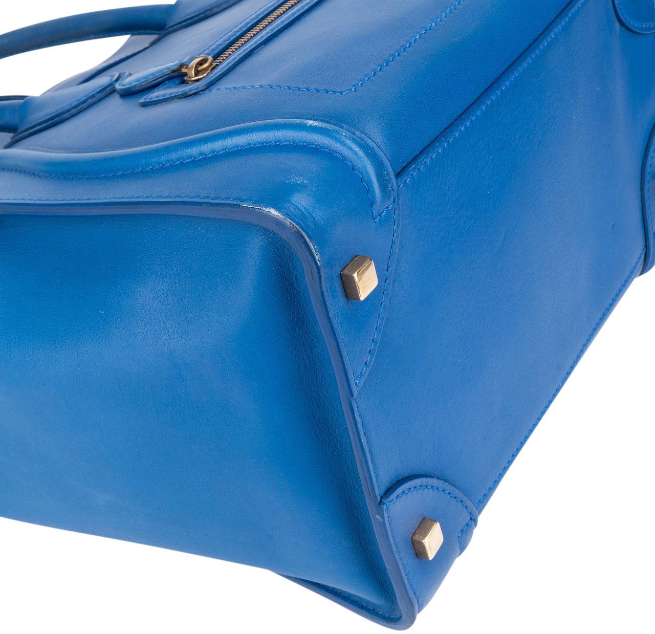 Celine Céline Blue Leather Luggage Handbag Blauw