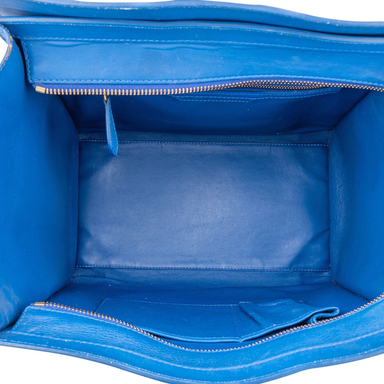 Celine Céline Blue Leather Luggage Handbag Blauw