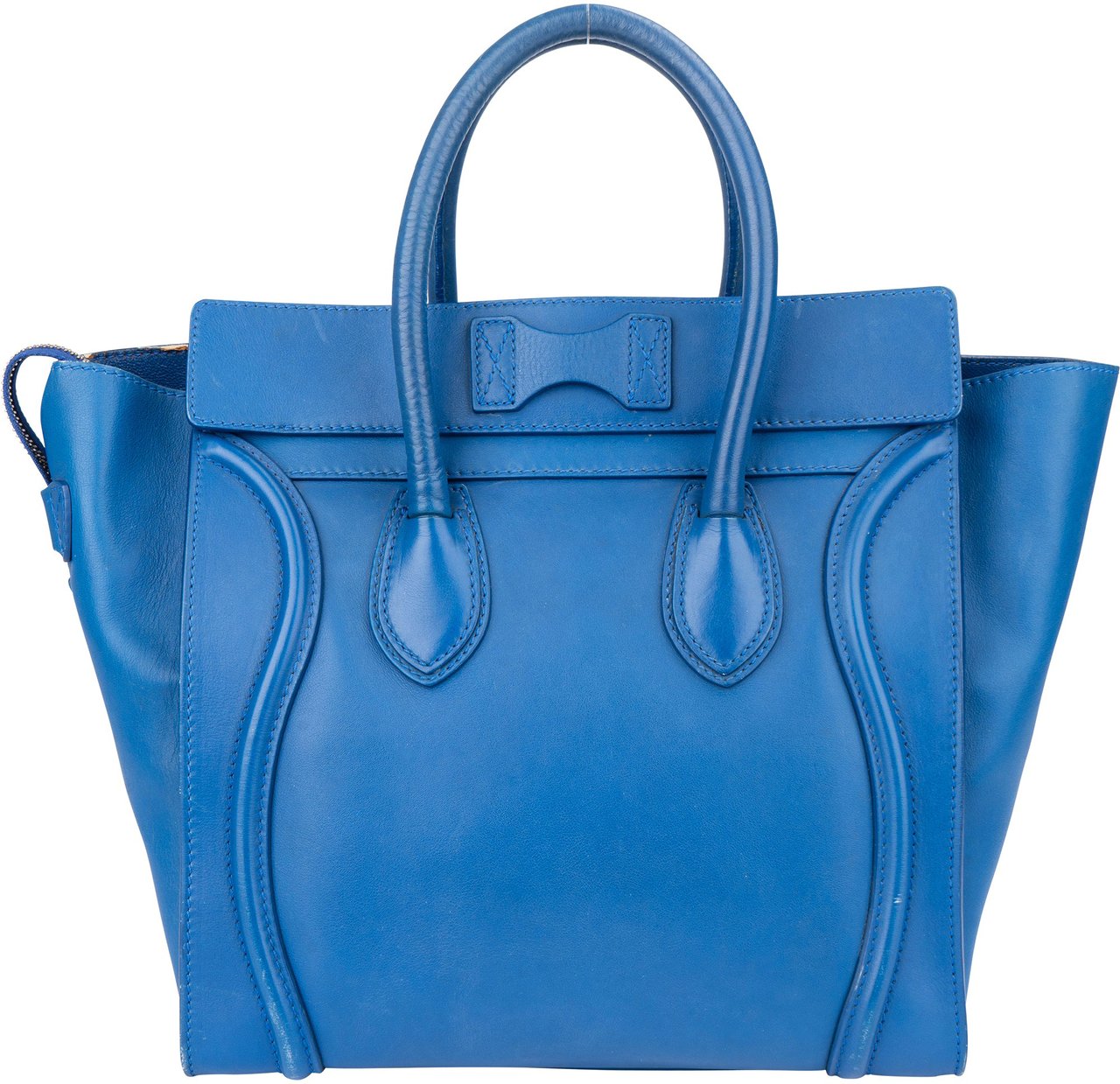Celine Céline Blue Leather Luggage Handbag Blauw