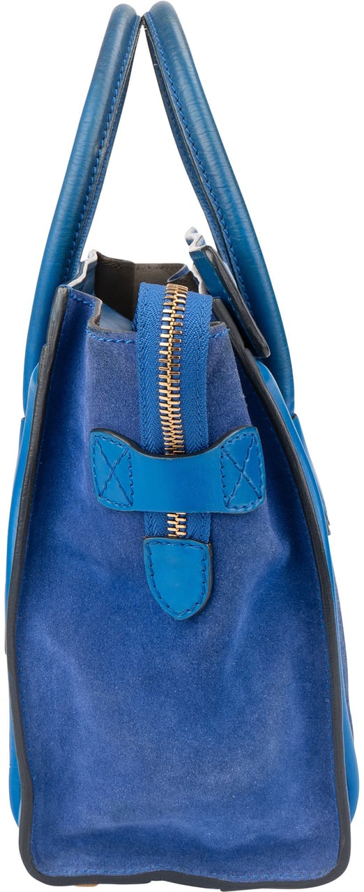 Celine Céline Blue Leather Luggage Handbag Zwart