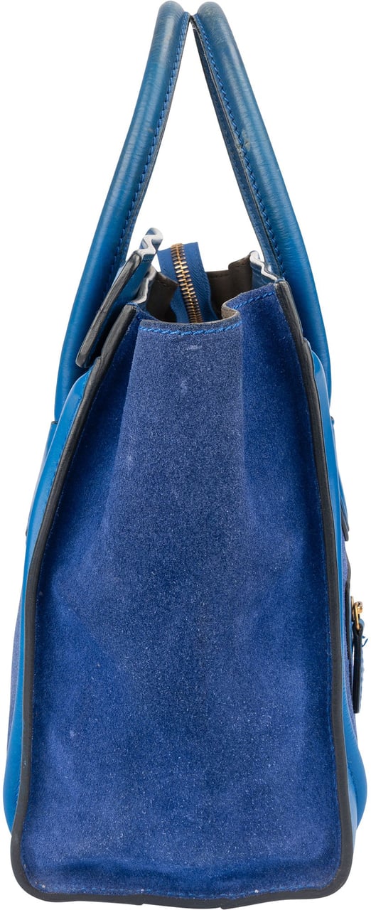 Celine Céline Blue Leather Luggage Handbag Zwart