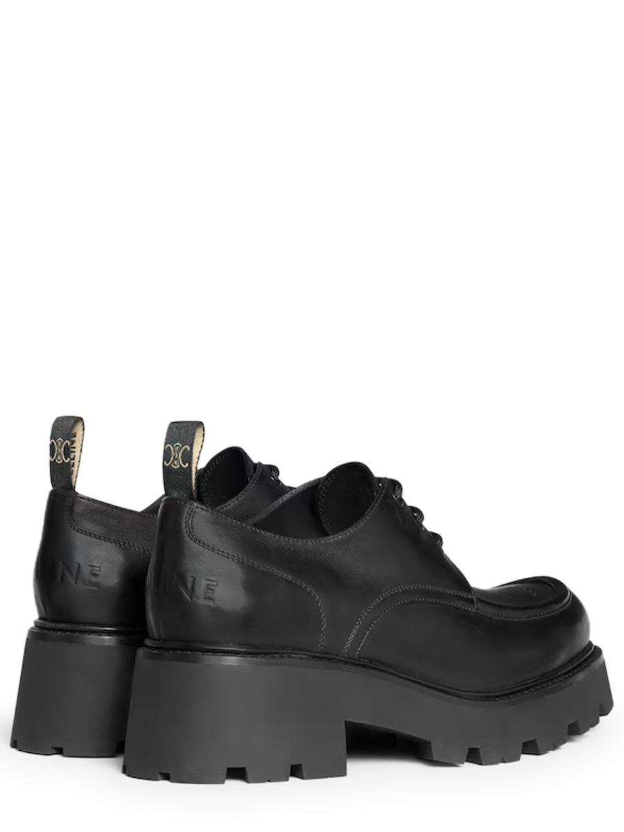 Celine Black Triomphe Bull Leather Brogues Zwart