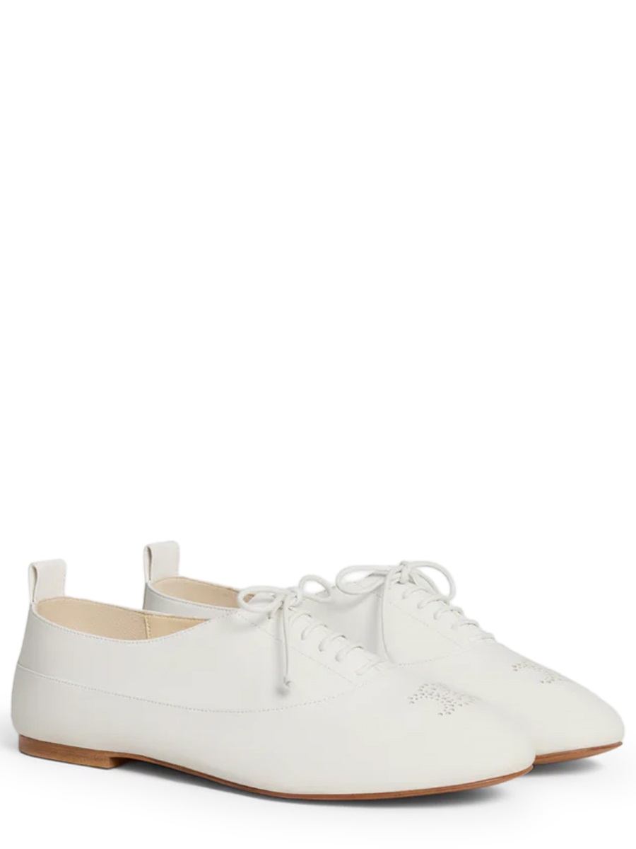 Celine Black Lise Lamb Leather Flats Wit