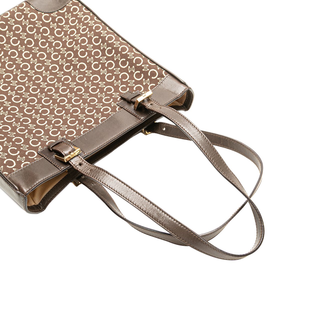 Celine C Macadam Canvas Tote Bruin