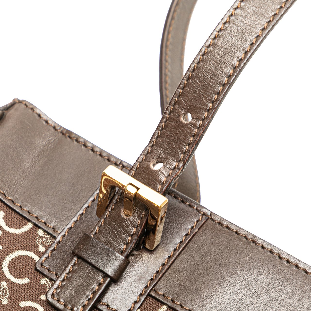 Celine C Macadam Canvas Tote Bruin