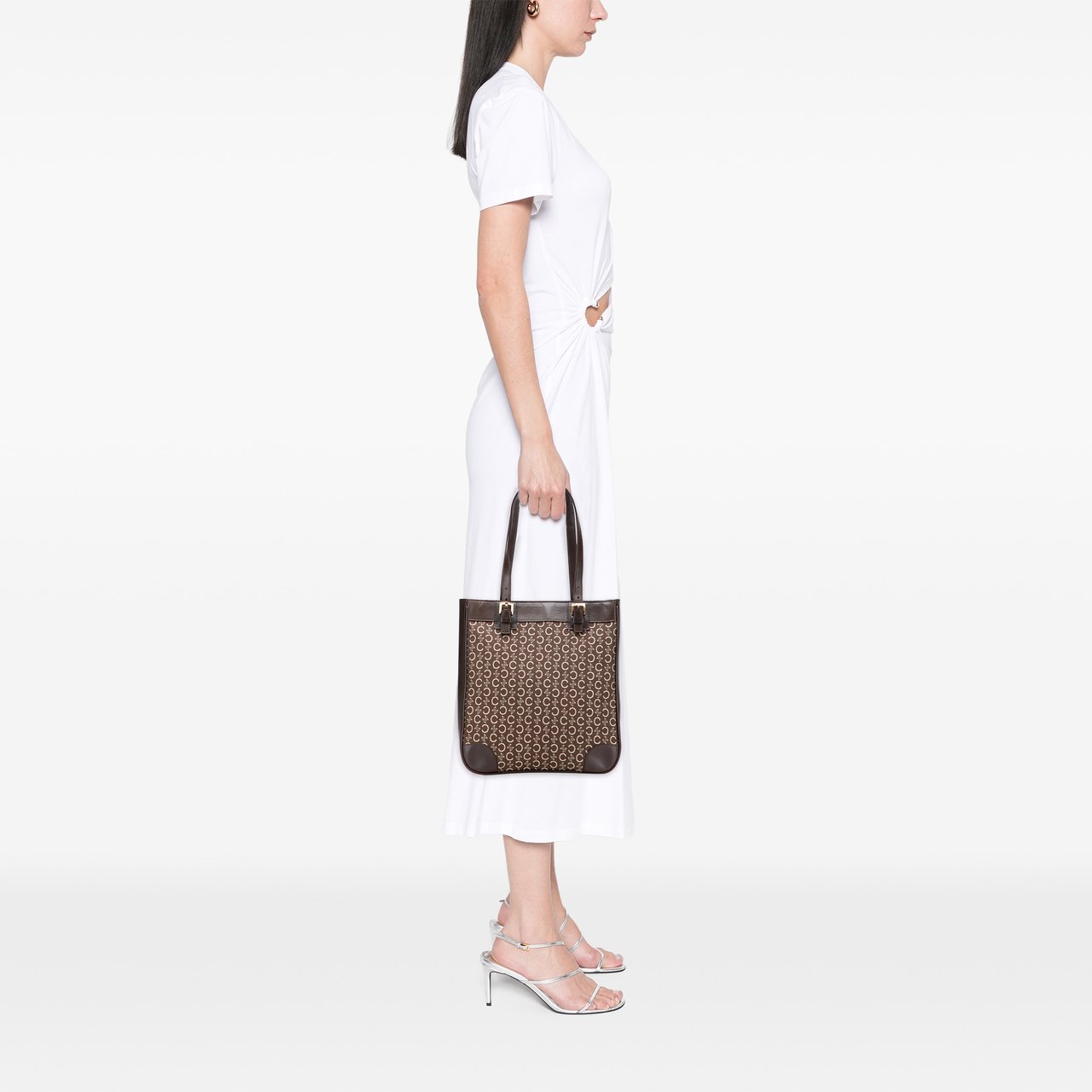 Celine C Macadam Canvas Tote Bruin