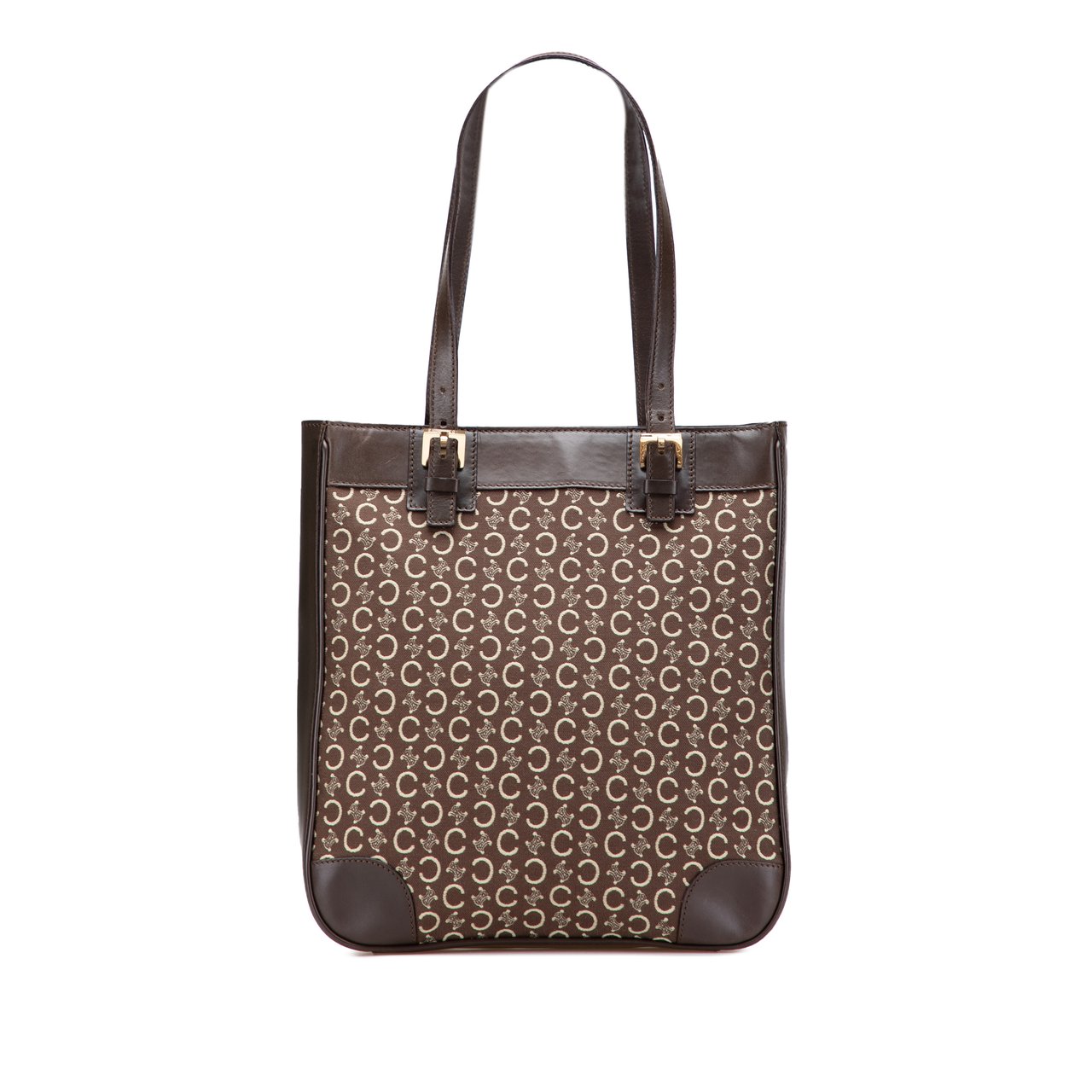 Celine C Macadam Canvas Tote Bruin