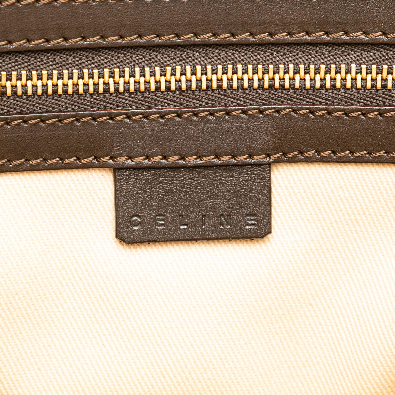 Celine C Macadam Canvas Tote Bruin