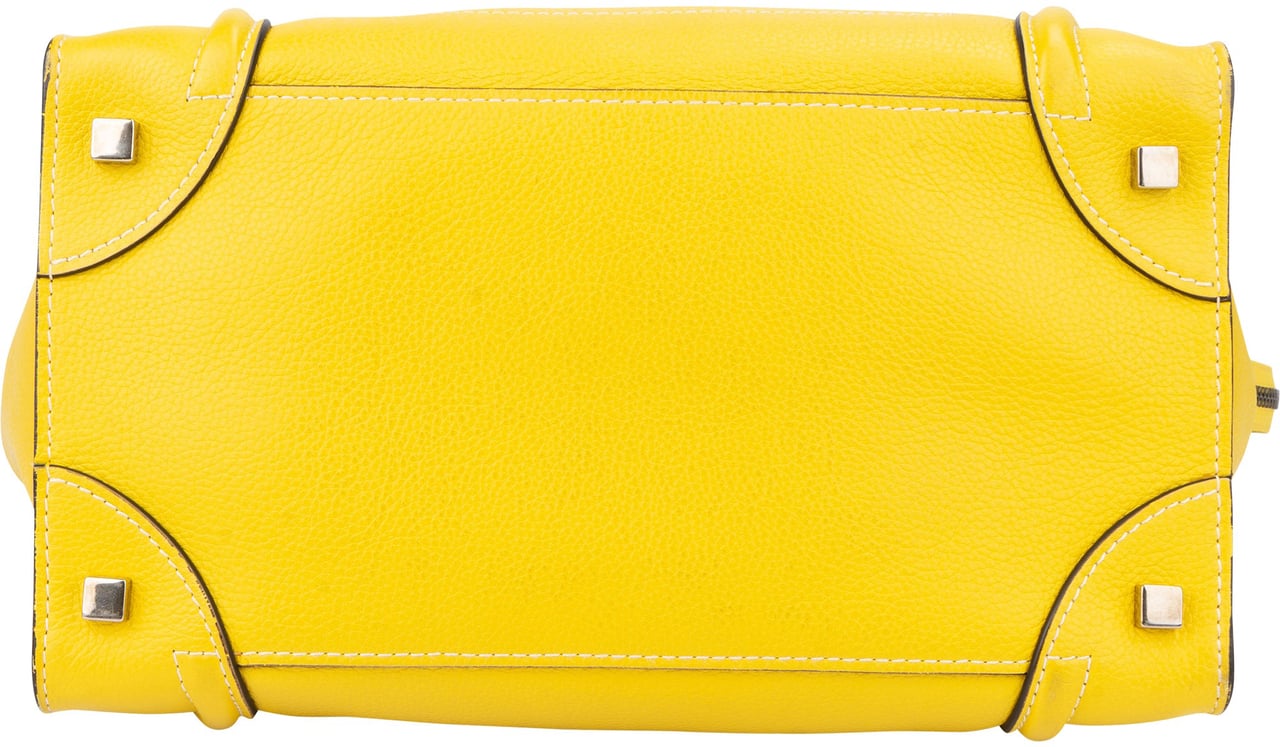 Celine Celine Yellow Leather Luggage Handbag Geel
