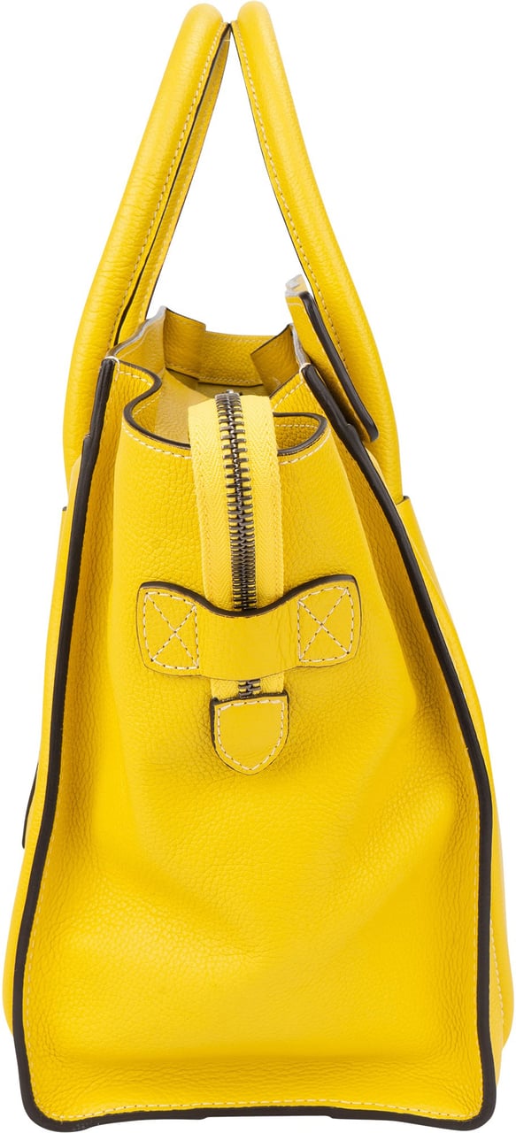 Celine Celine Yellow Leather Luggage Handbag Geel