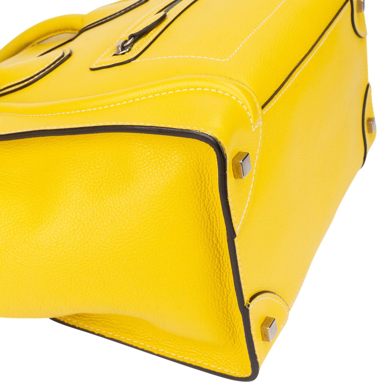 Celine Celine Yellow Leather Luggage Handbag Geel