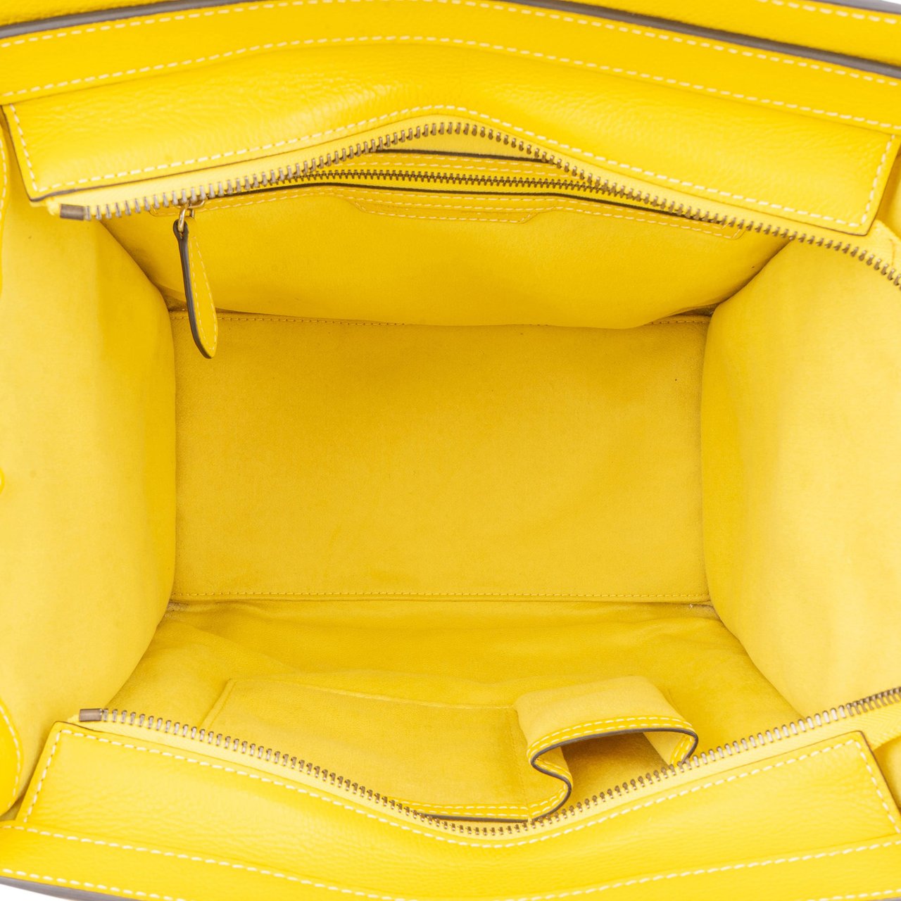 Celine Celine Yellow Leather Luggage Handbag Geel
