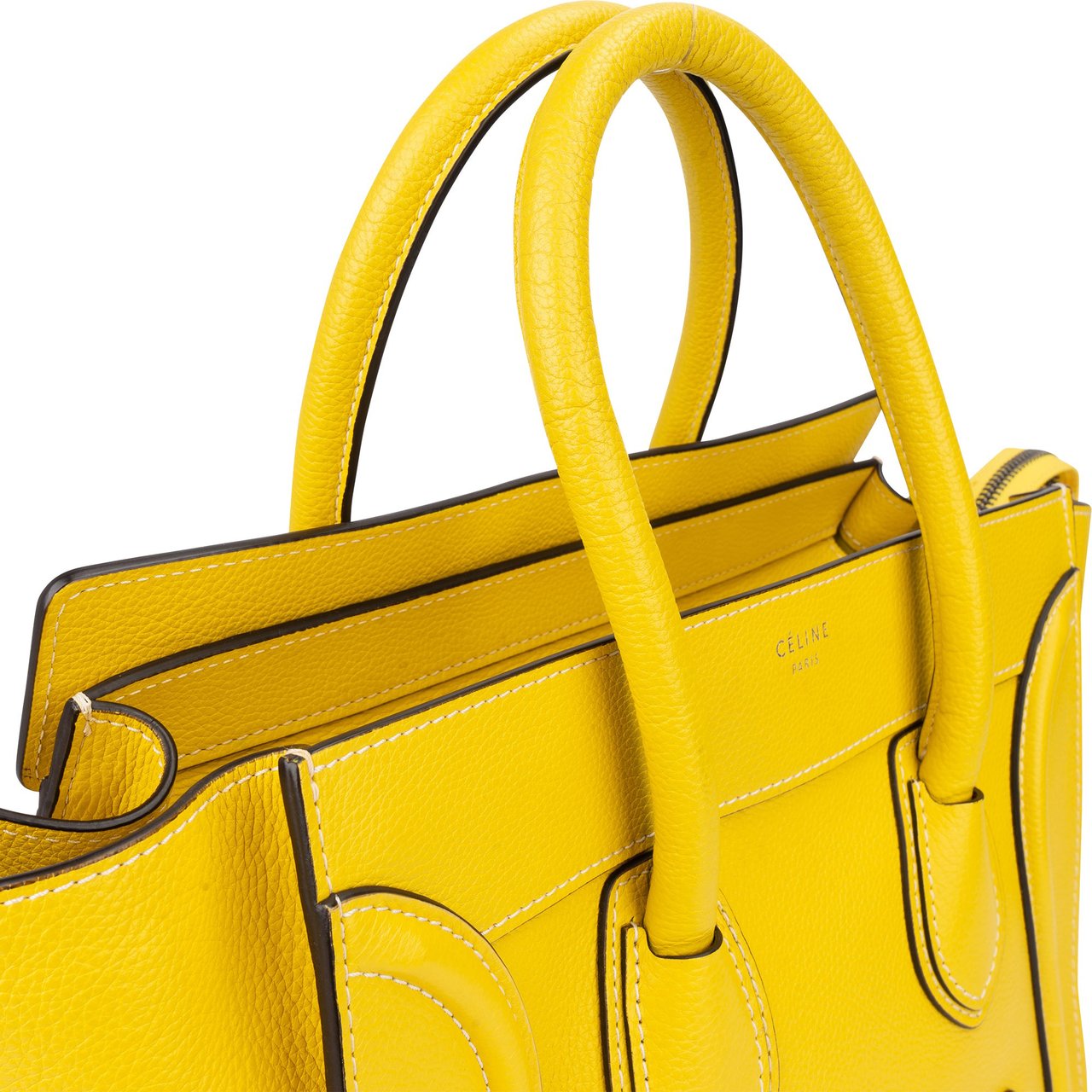 Celine Celine Yellow Leather Luggage Handbag Geel