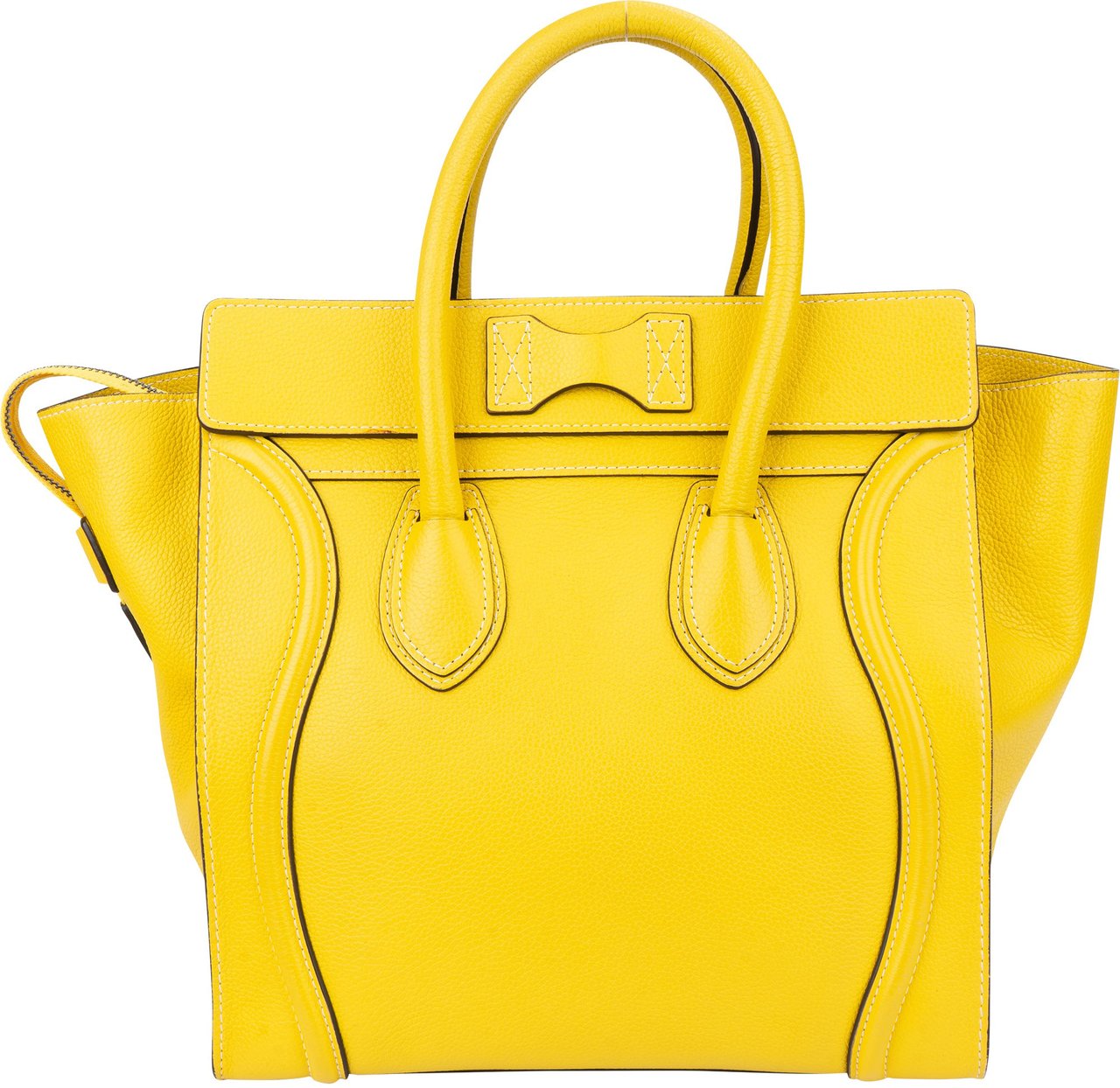 Celine Celine Yellow Leather Luggage Handbag Geel