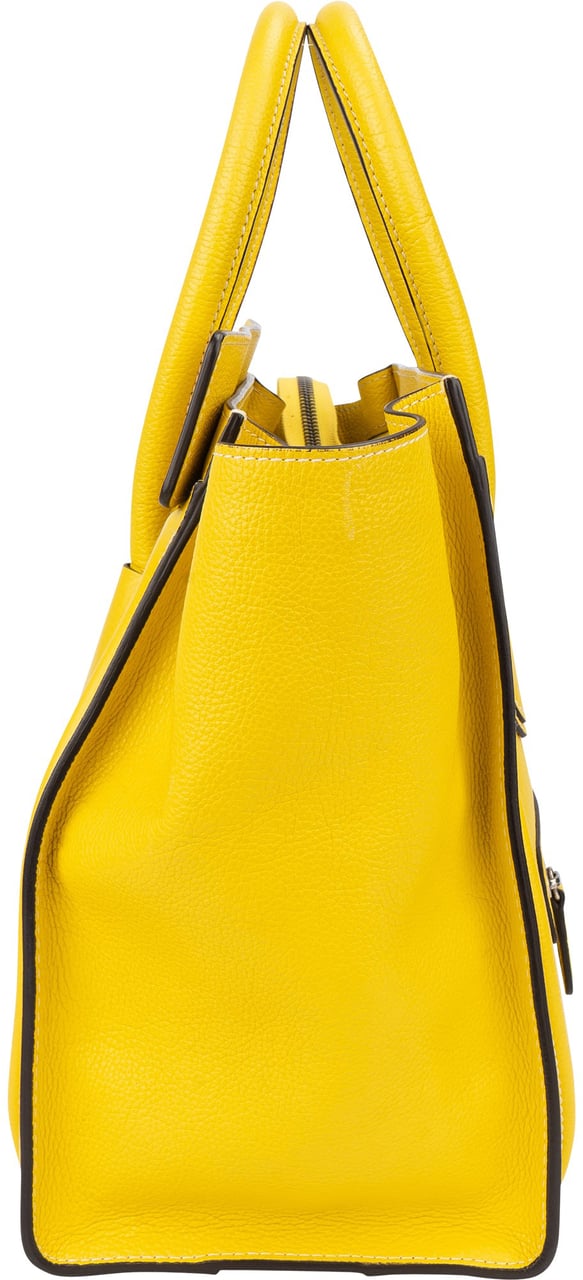 Celine Celine Yellow Leather Luggage Handbag Geel