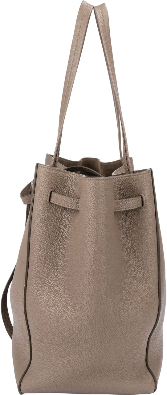 Celine Céline Taupe Leather Phantom Handbag Bruin