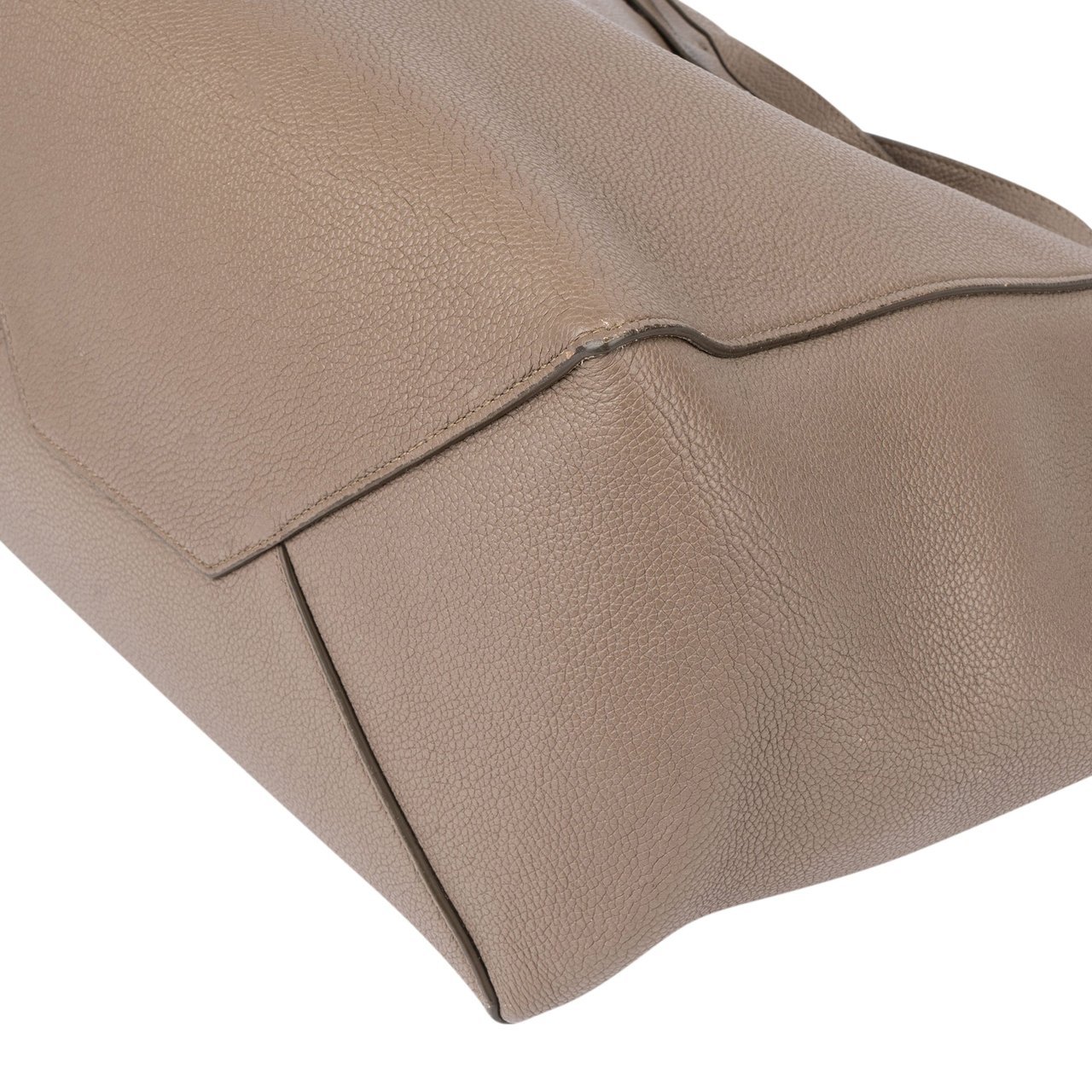 Celine Céline Taupe Leather Phantom Handbag Bruin