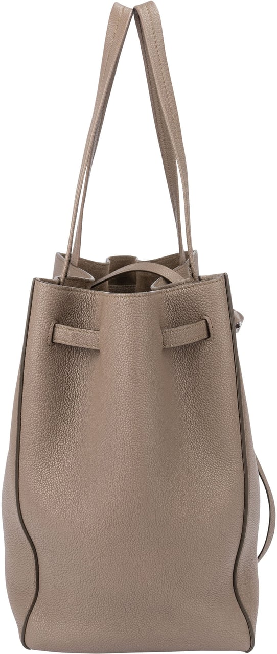 Celine Céline Taupe Leather Phantom Handbag Bruin