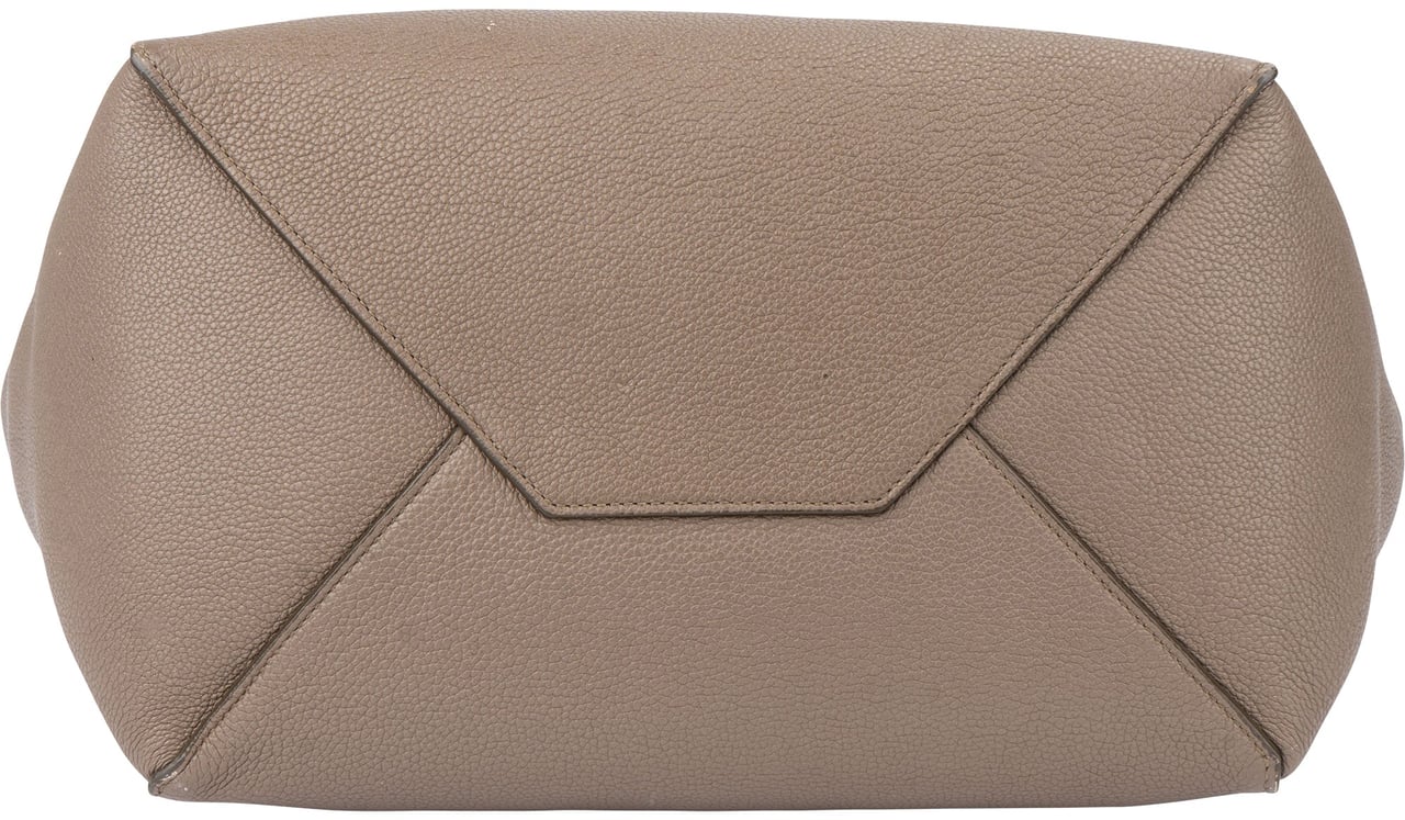 Celine Céline Taupe Leather Phantom Handbag Bruin