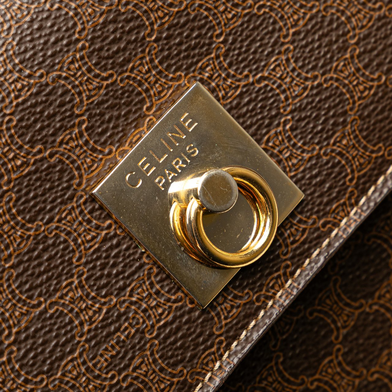 Celine Macadam Coated Canvas Crossbody Bruin