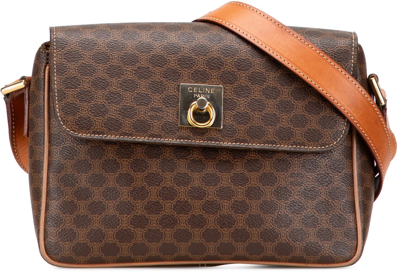 Celine Macadam Coated Canvas Crossbody Bruin