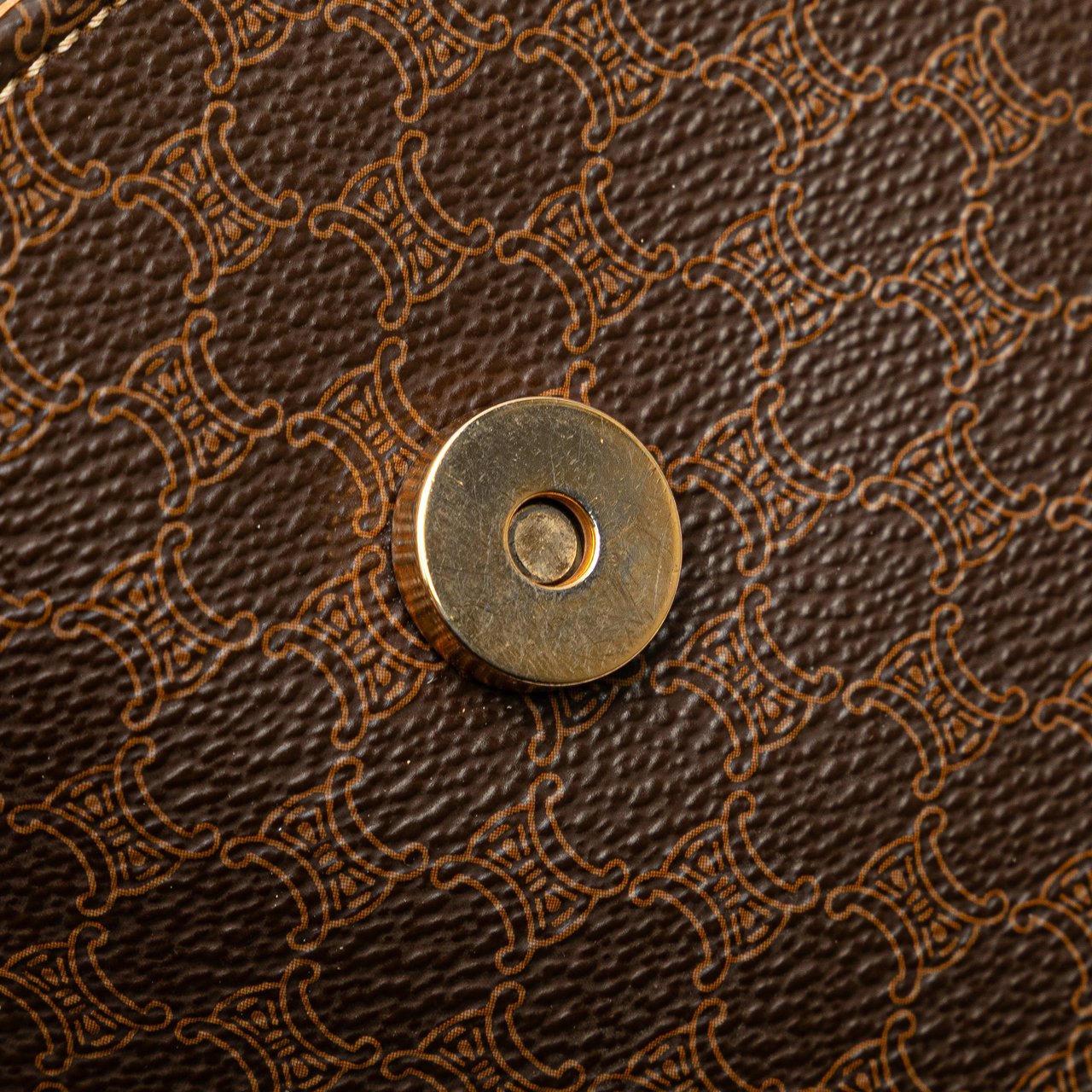 Celine Macadam Coated Canvas Crossbody Bruin