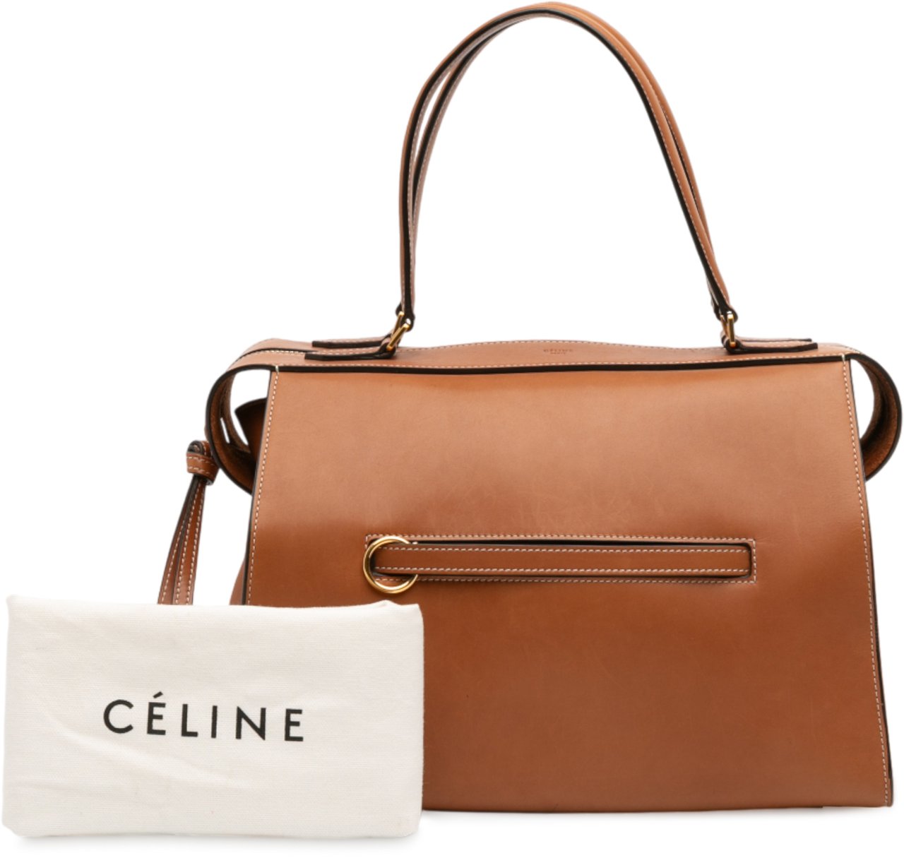 Celine Small Smooth Calfskin Ring Handbag Bruin