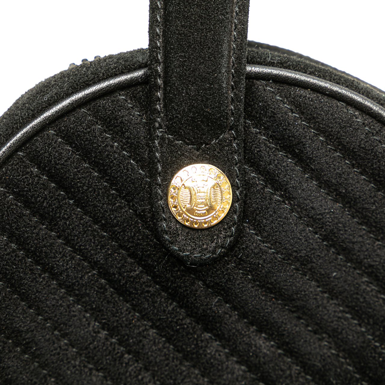 Celine Round Suede Tassel Handbag Zwart
