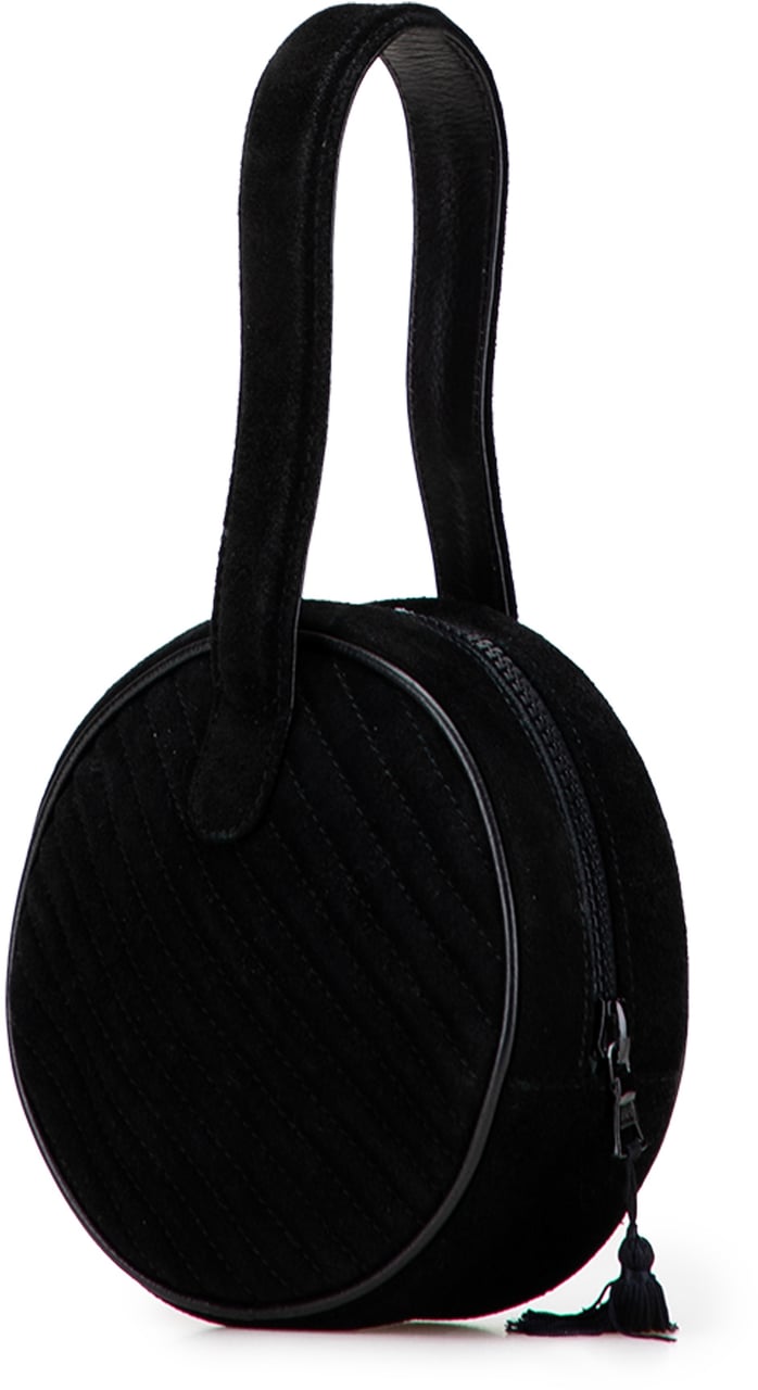 Celine Round Suede Tassel Handbag Zwart