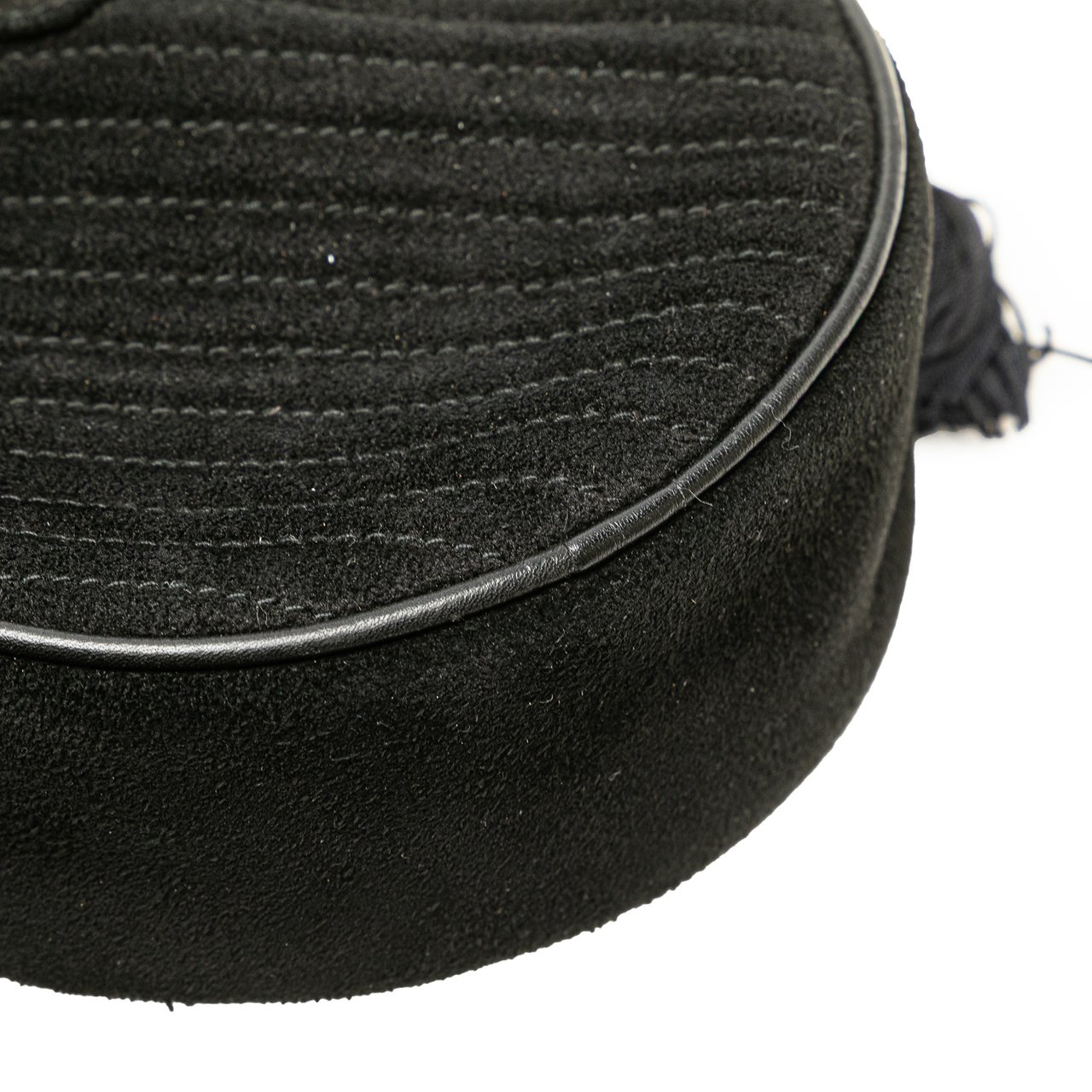 Celine Round Suede Tassel Handbag Zwart