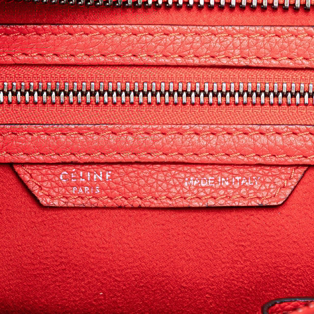Celine Micro Calfskin Luggage Tote Rood