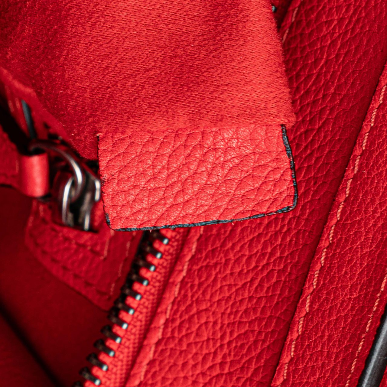 Celine Micro Calfskin Luggage Tote Rood