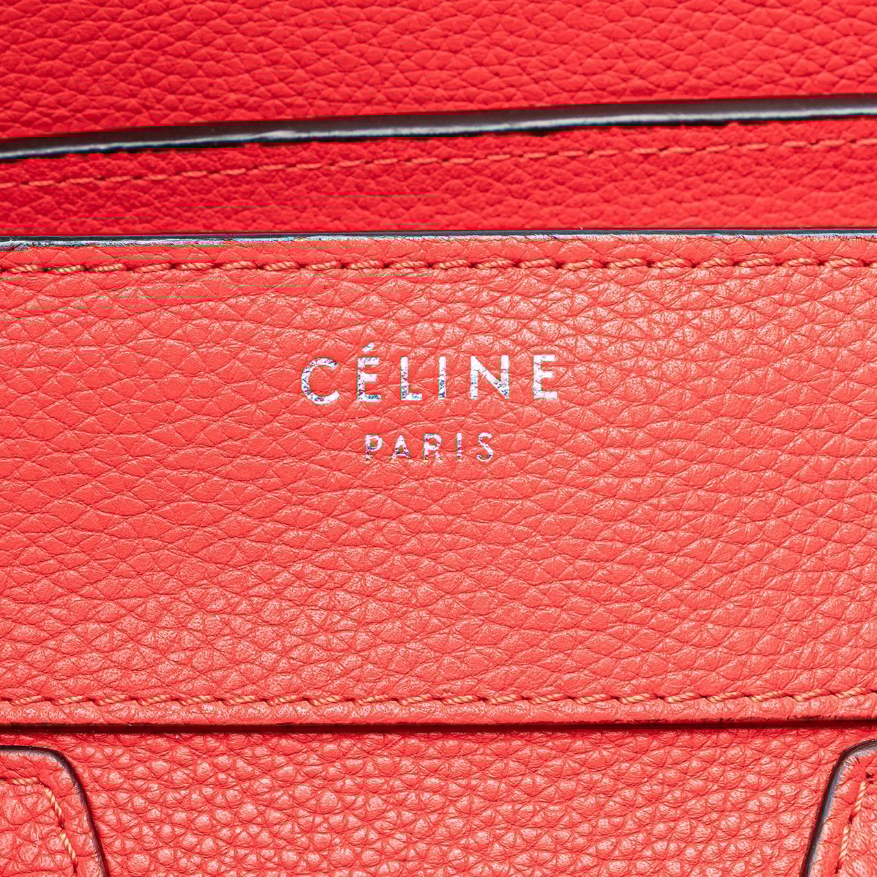Celine Micro Calfskin Luggage Tote Rood