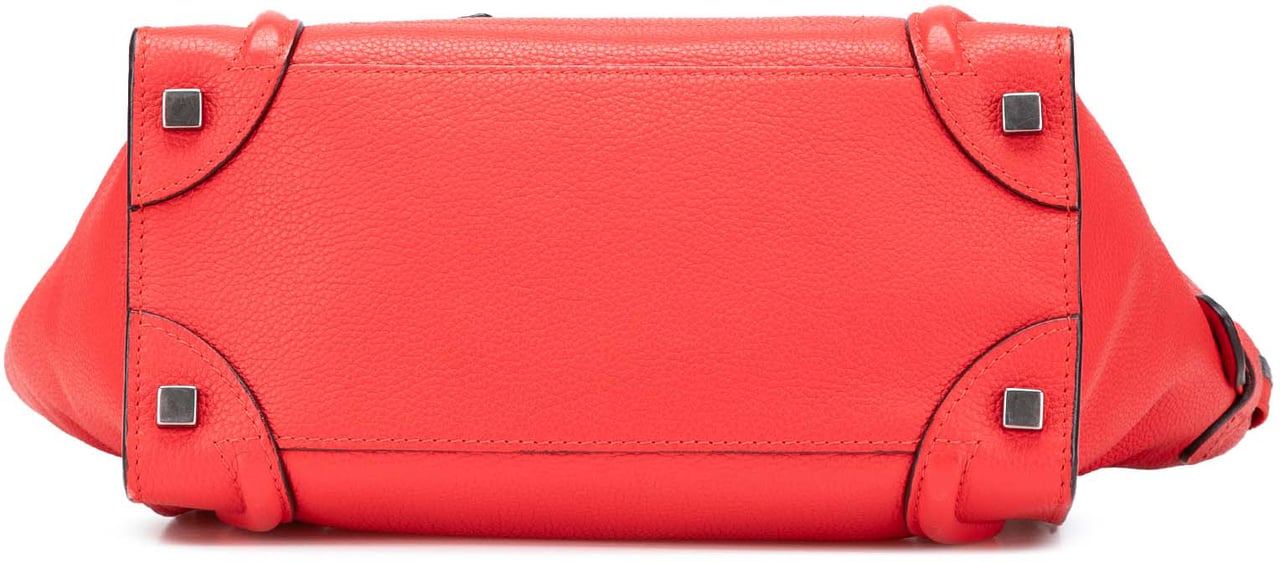 Celine Micro Calfskin Luggage Tote Rood