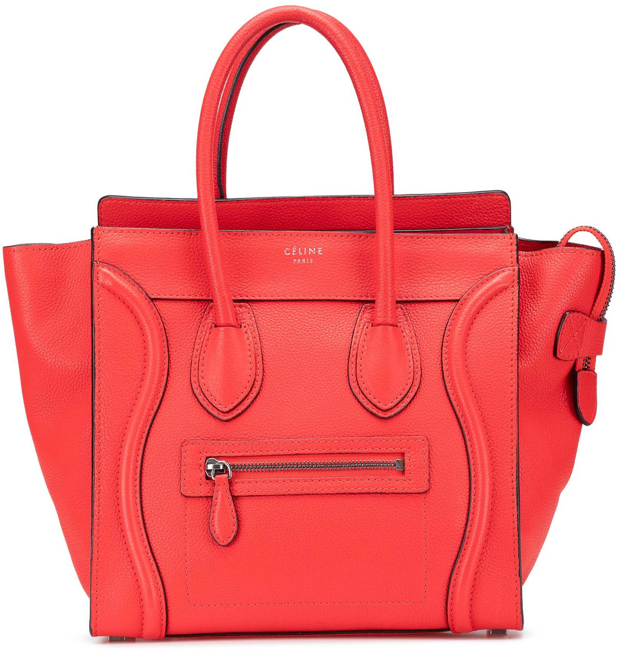 Celine Micro Calfskin Luggage Tote Rood