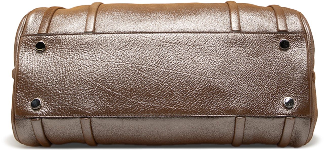 Celine Shimmer Leather Front Flap Shoulder Bag Bruin