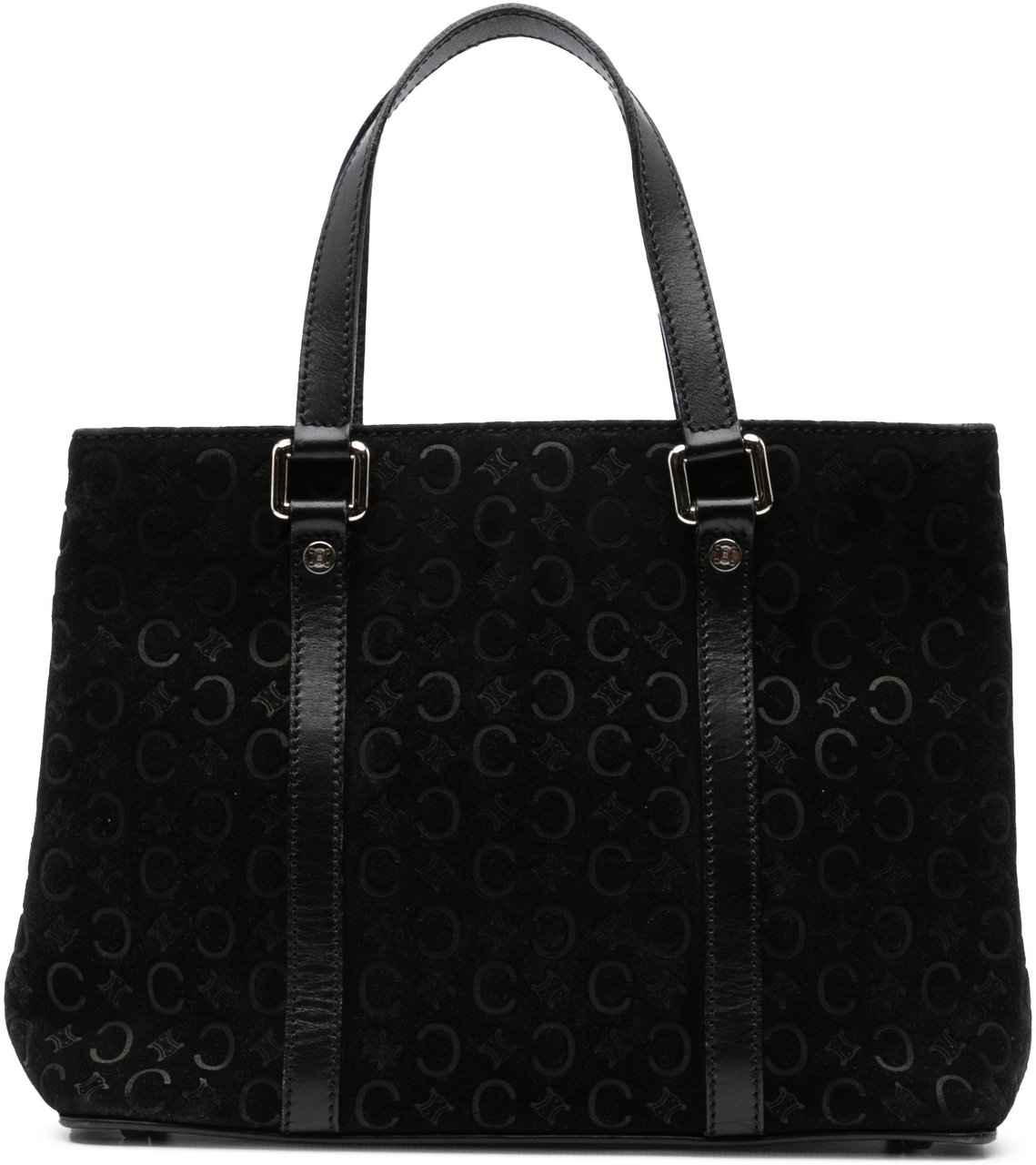 Celine C Macadam Suede Handbag Zwart