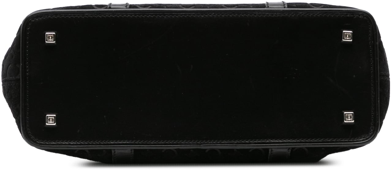 Celine C Macadam Suede Handbag Zwart