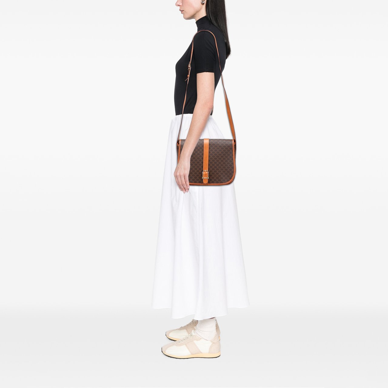 Celine Macadam Coated Canvas Crossbody Bruin