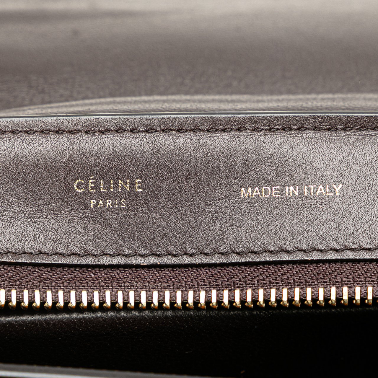 Celine Medium Tricolor Leather Trapeze Satchel Bruin
