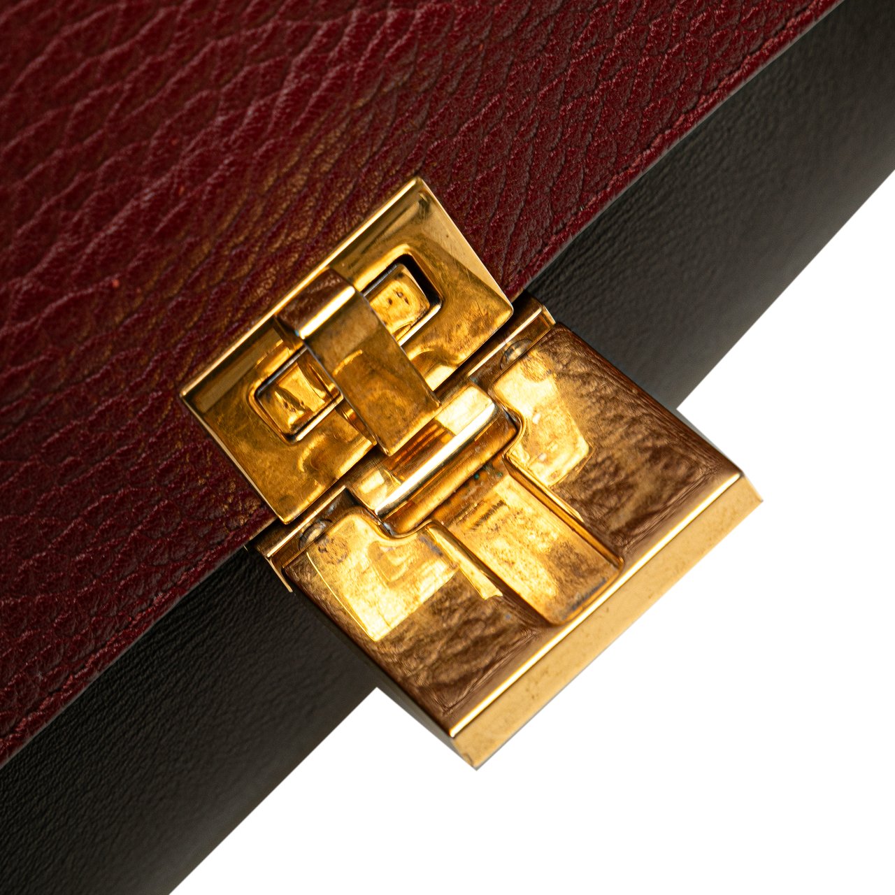 Celine Medium Tricolor Leather Trapeze Satchel Bruin