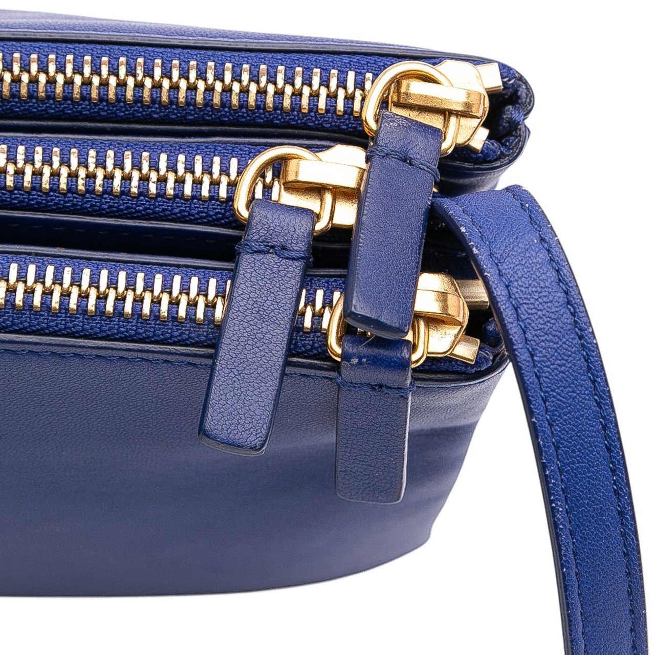 Celine Small Lambskin Trio Crossbody Blauw