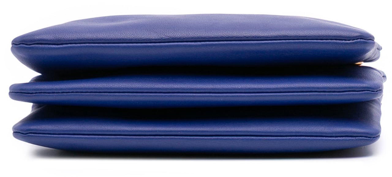 Celine Small Lambskin Trio Crossbody Blauw