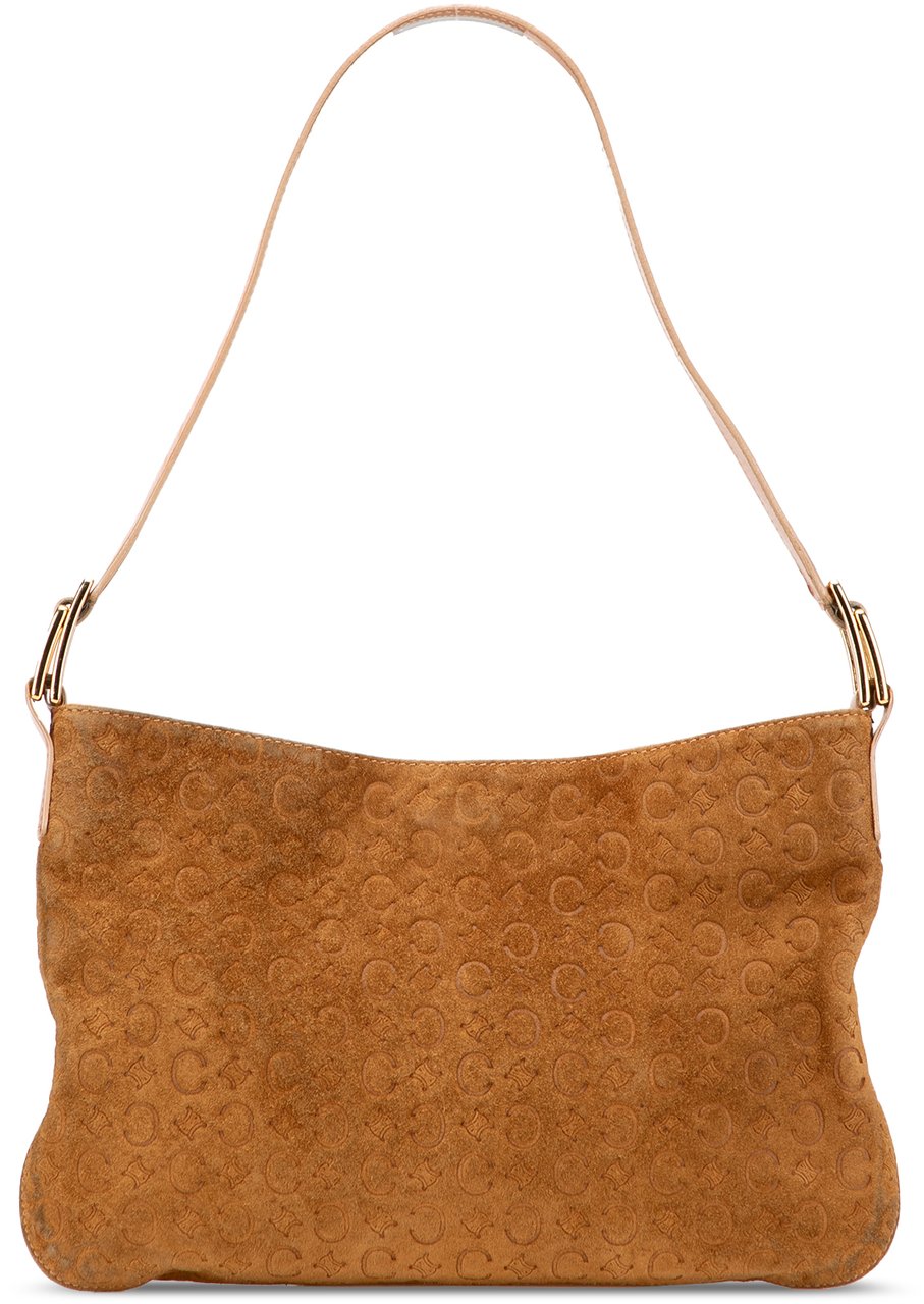 Celine C Macadam Suede Shoulder Bag Bruin