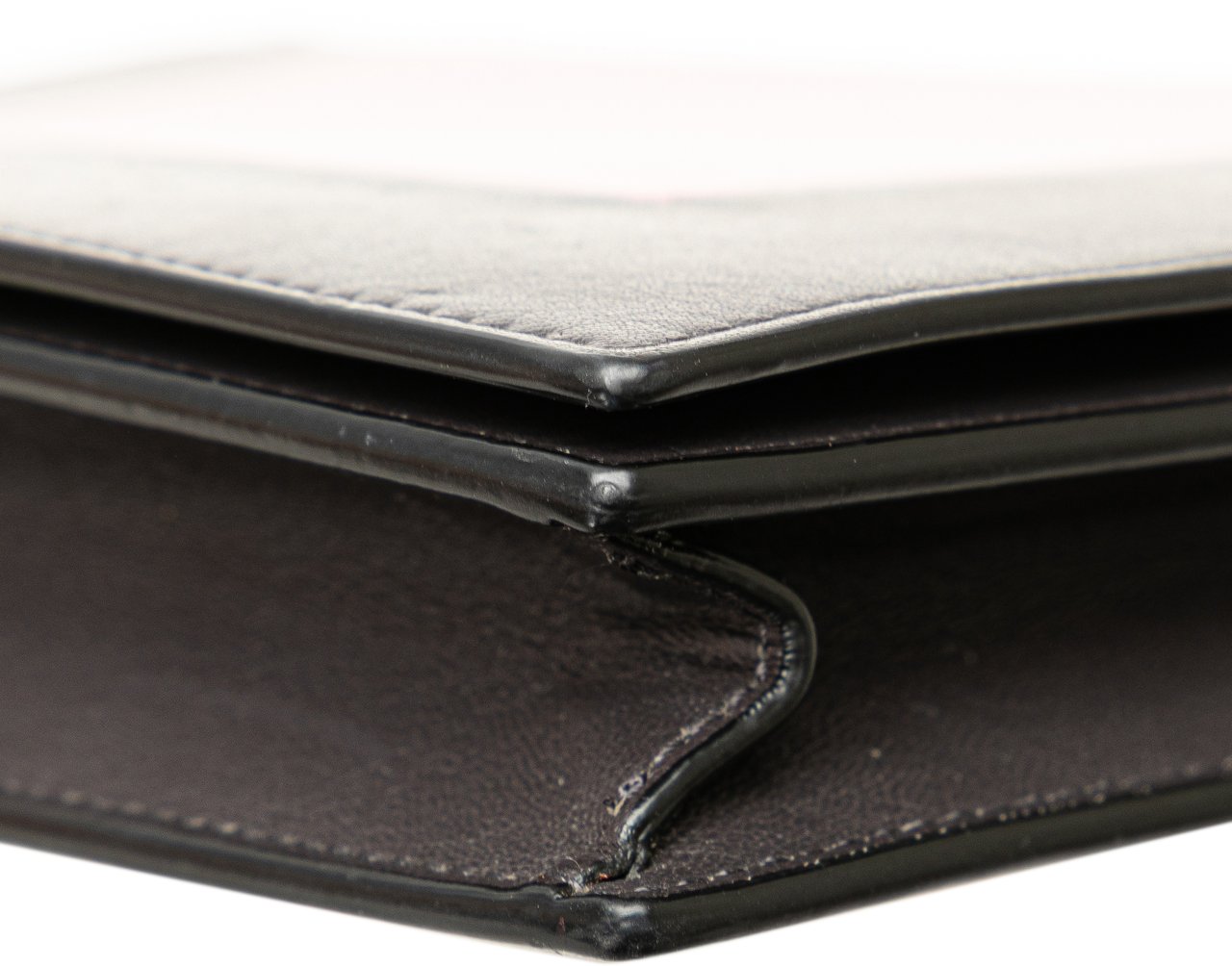 Celine Leather Frame Wallet on Chain Roze