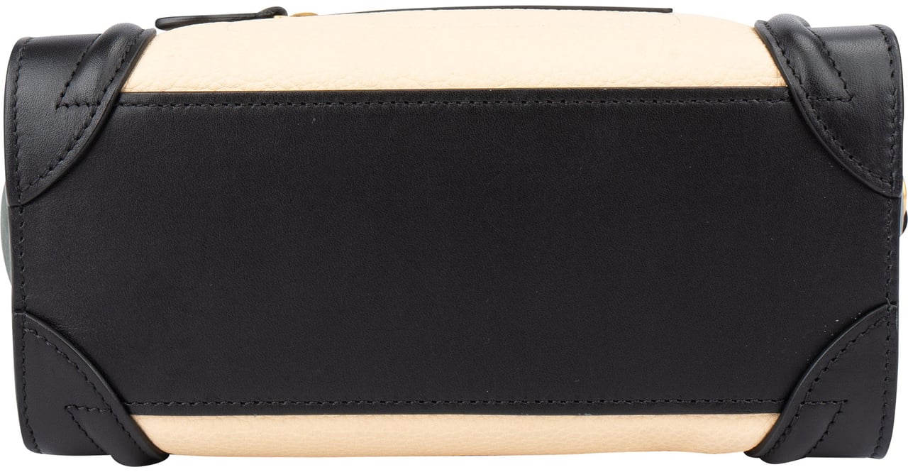 Celine Céline Tricolor Leather Luggage Handbag Zwart