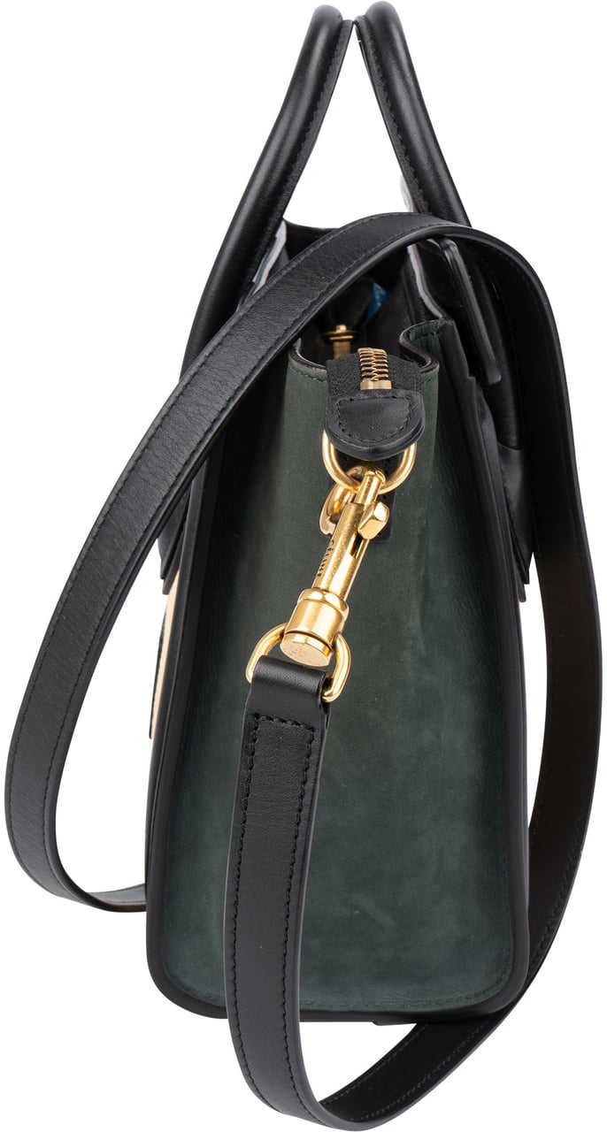 Celine Céline Tricolor Leather Luggage Handbag Zwart