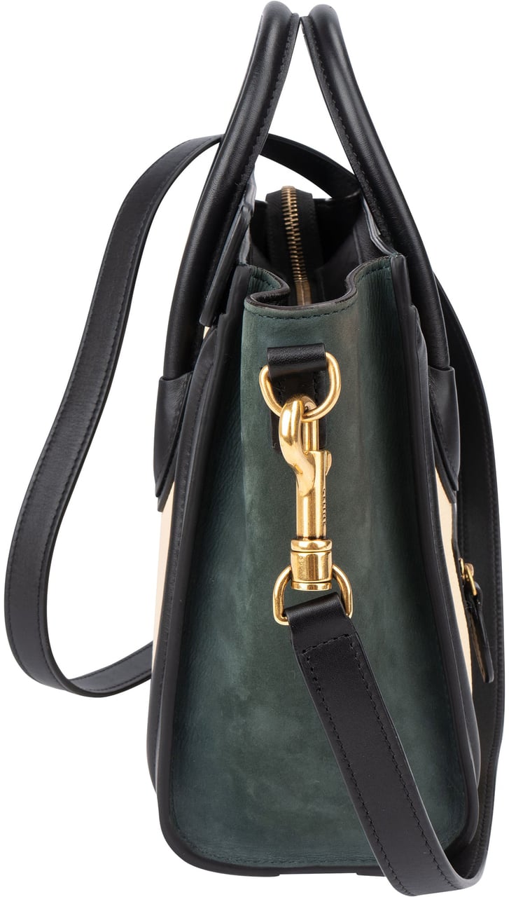 Celine Céline Tricolor Leather Luggage Handbag Zwart