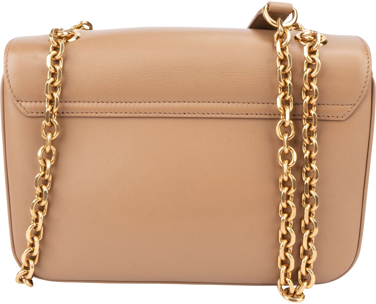 Celine Céline Leather C Chain Crossbody Bag Bruin