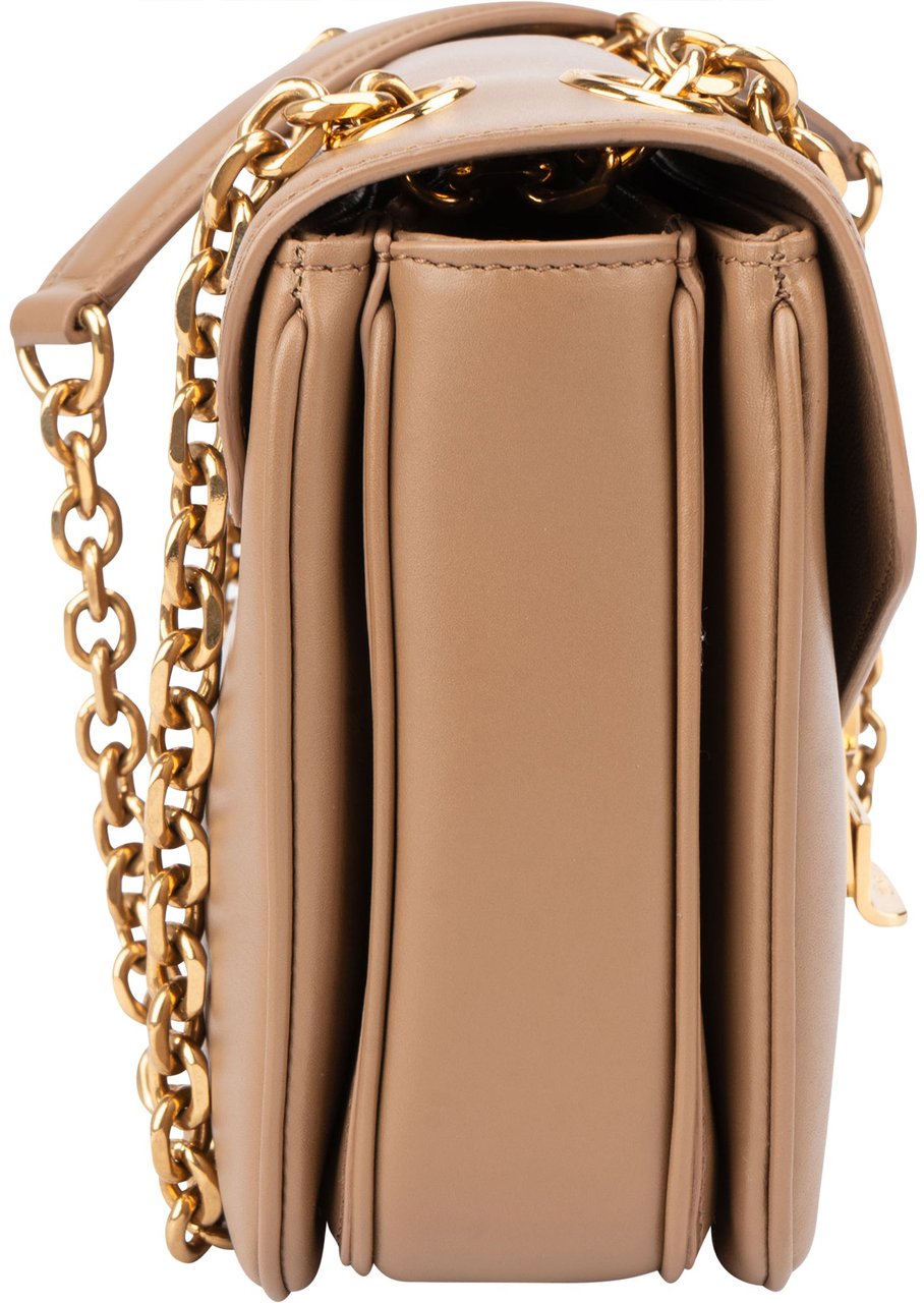 Celine Céline Leather C Chain Crossbody Bag Bruin